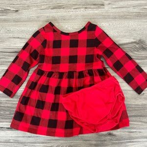 Girls red and black plaid dress